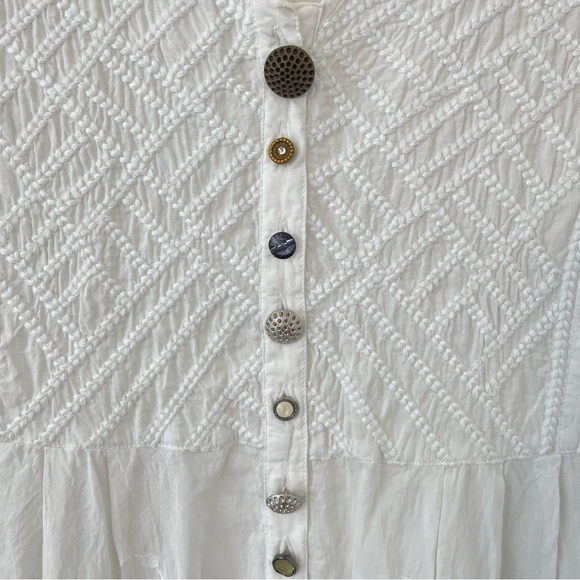 Soft Surroundings Flowy Floral Embroidered Tunic Blouse Mixed Buttons - Picture 5 of 16